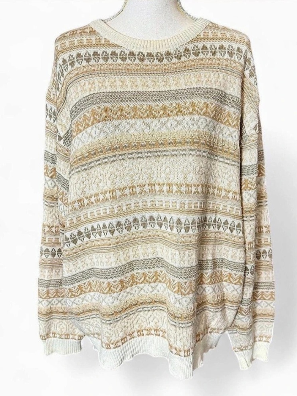 L.L.Bean Vintage Fair Isle Nordic Crewneck Sweater Men's Large